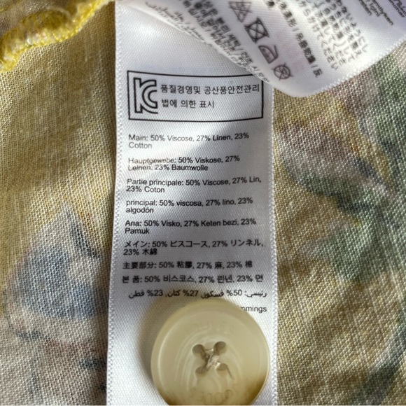 Joules Yellow Floral Print Sleeveless Button Down Dress 0987 - Picture 7 of 7